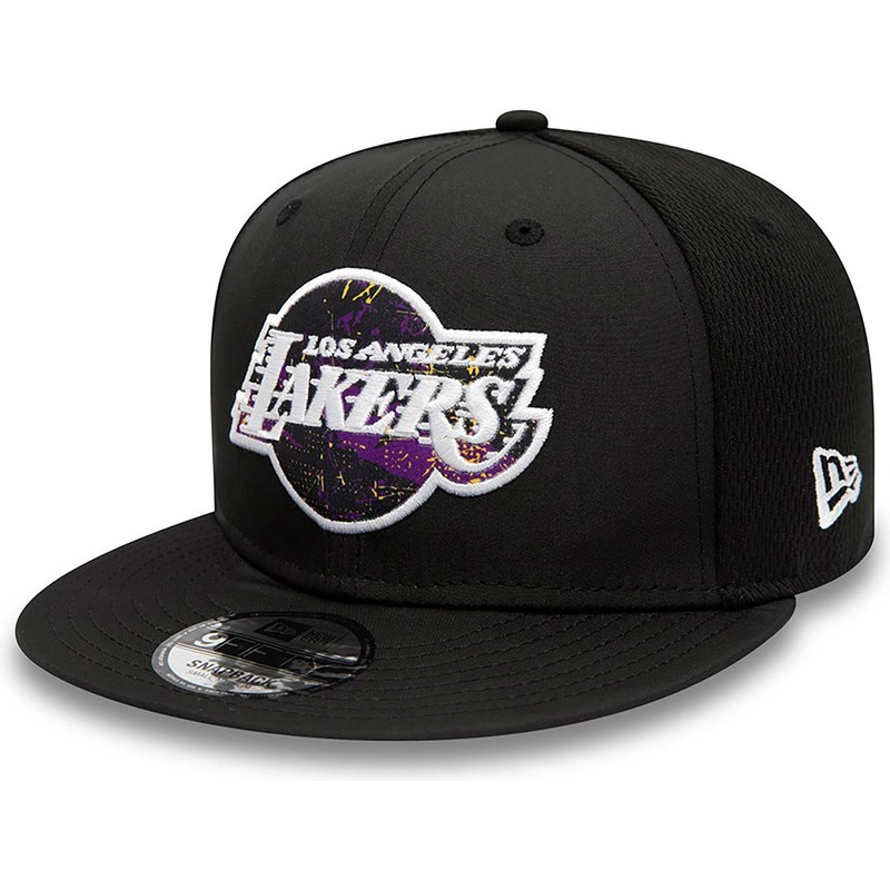 casquette-plate-noire-snapback-9fifty-print-infill-los-angeles-lakers-nba-new-era