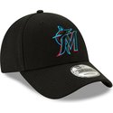casquette-courbee-noire-ajustable-9forty-the-league-miami-marlins-mlb-new-era
