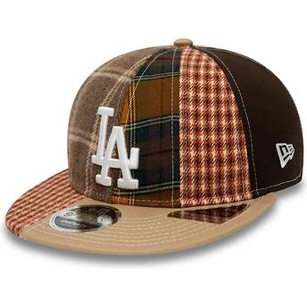 Casquette plate marron ajustable 9FIFTY Patch Panel Los Angeles Dodgers MLB New Era