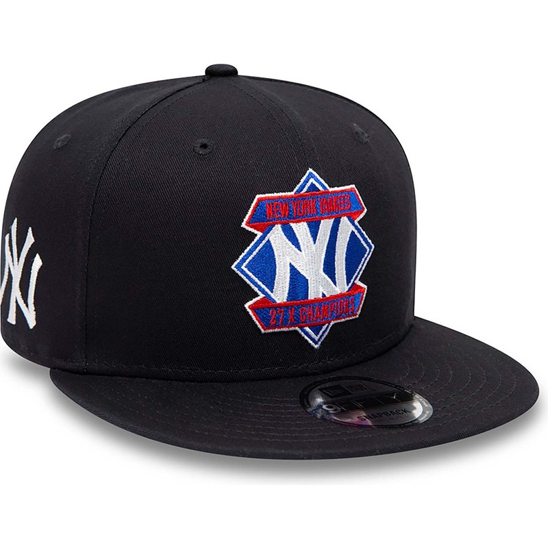 casquette-plate-bleue-marine-snapback-9fifty-diamond-patch-new-york-yankees-mlb-new-era