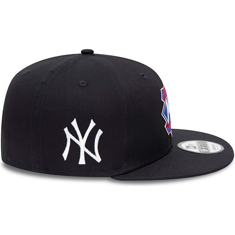 casquette-plate-bleue-marine-snapback-9fifty-diamond-patch-new-york-yankees-mlb-new-era