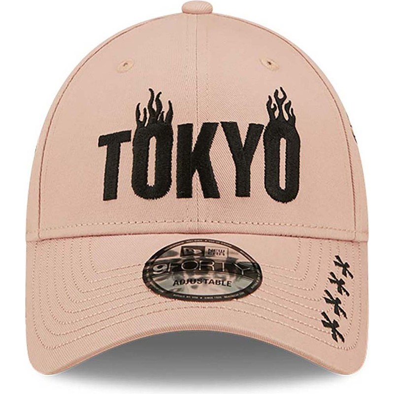 casquette-courbee-rose-ajustable-tokyo-9forty-graphic-new-era