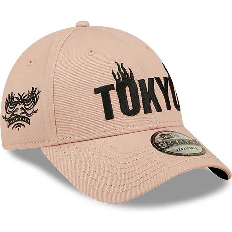 casquette-courbee-rose-ajustable-tokyo-9forty-graphic-new-era