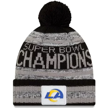 Bonnet noir avec pompom Parade Knit Super Bowl Champions LVI 2022 Los Angeles Rams NFL New Era