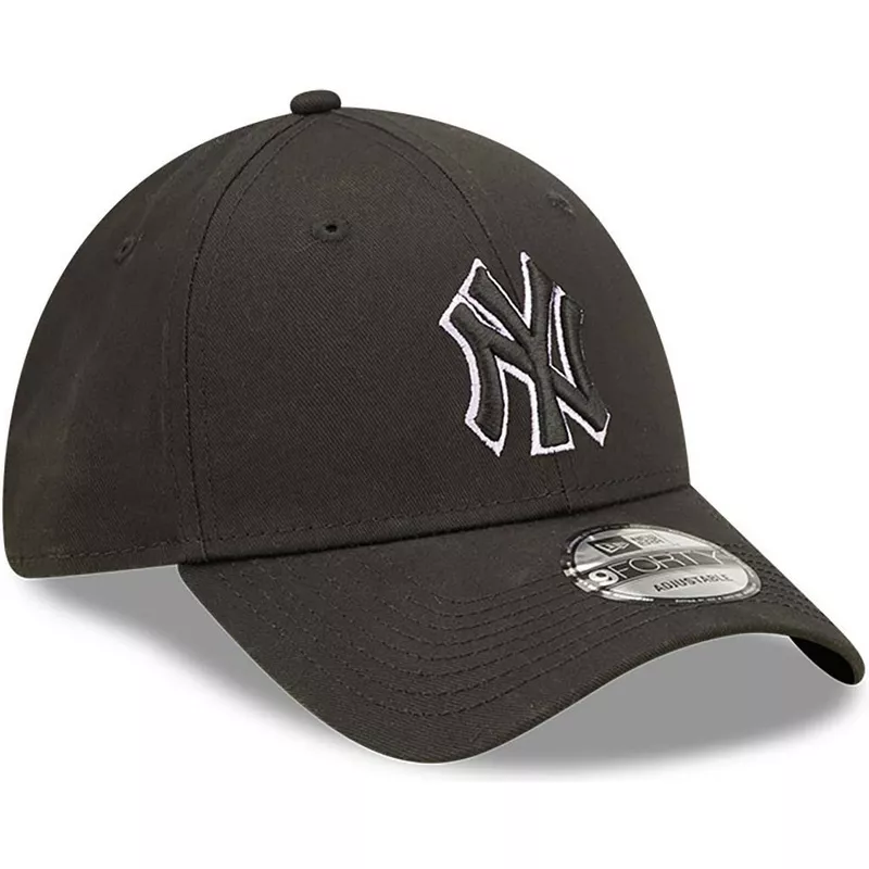 casquette-courbee-noire-ajustable-9forty-team-outline-new-york-yankees-mlb-new-era