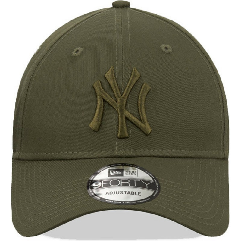 casquette-courbee-verte-snapback-avec-logo-vert-9forty-league-essential-new-york-yankees-mlb-new-era