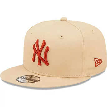 Casquette plate beige snapback 9FIFTY League Essential New York Yankees MLB New Era