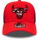 casquette-trucker-rouge-et-noire-a-frame-camo-infill-chicago-bulls-nba-new-era