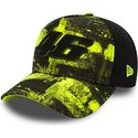 casquette-courbee-jaune-et-noire-snapback-valentino-rossi-vr46-9forty-all-over-print-motogp-new-era
