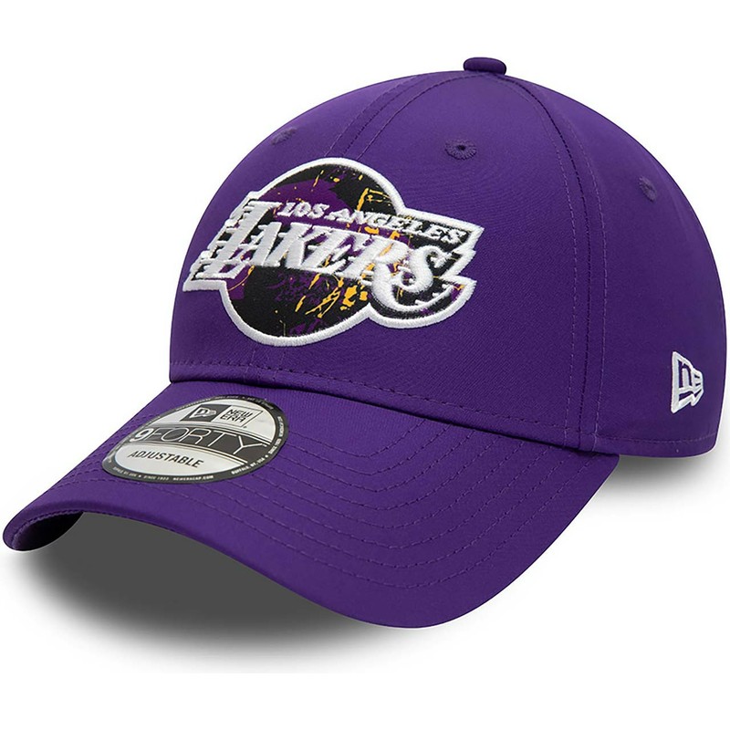 casquette-courbee-violette-ajustable-9forty-print-infill-los-angeles-lakers-nba-new-era