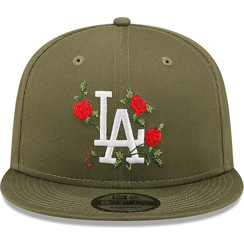 casquette-plate-verte-snapback-9fifty-flower-los-angeles-dodgers-mlb-new-era