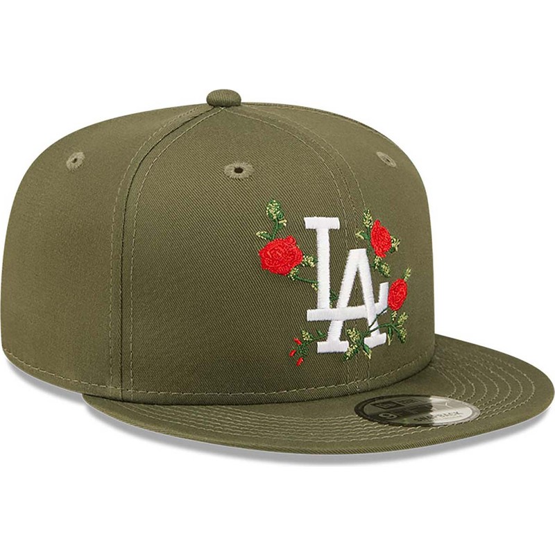 casquette-plate-verte-snapback-9fifty-flower-los-angeles-dodgers-mlb-new-era