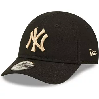 Casquette courbée noire ajustable pour bambin avec logo beige 9FORTY League Essential New York Yankees MLB New Era