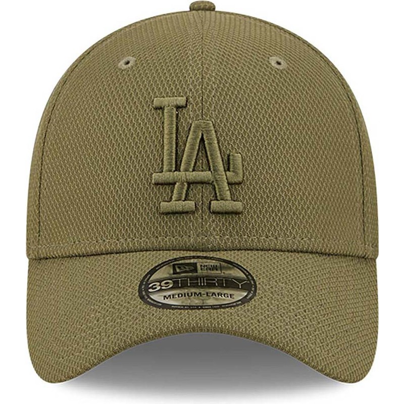 casquette-courbee-verte-ajustee-avec-logo-vert-39thirty-diamond-era-los-angeles-dodgers-mlb-new-era