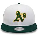 casquette-plate-blanche-et-verte-snapback-rickey-henderson-9fifty-crown-patches-oakland-athletics-mlb-new-era