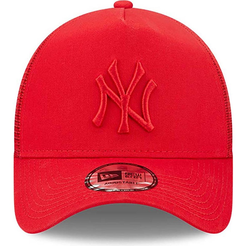 casquette-trucker-rouge-avec-logo-rouge-a-frame-tonal-mesh-new-york-yankees-mlb-new-era