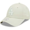 casquette-courbee-verte-claire-ajustable-pour-femme-avec-logo-vert-9forty-league-essential-los-angeles-dodgers-mlb-new-era