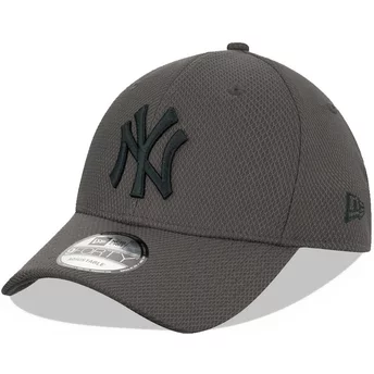 Casquette courbée grise ajustable avec logo grise 9FORTY Diamond Era New York Yankees MLB New Era