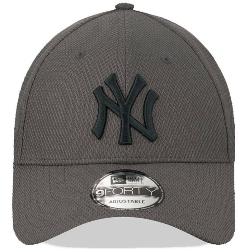 casquette-courbee-grise-ajustable-avec-logo-grise-9forty-diamond-era-new-york-yankees-mlb-new-era