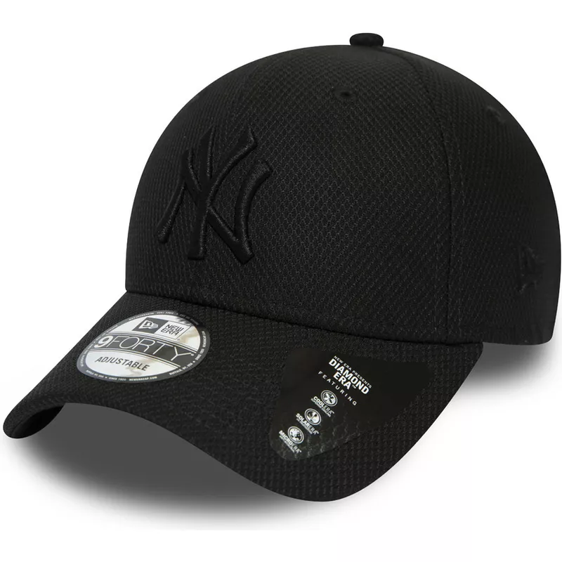 casquette-courbee-noire-ajustable-avec-logo-noir-9forty-diamond-era-new-york-yankees-mlb-new-era