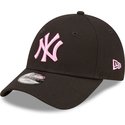 casquette-courbee-noire-ajustable-avec-logo-rose-pour-enfant-9forty-league-essential-new-york-yankees-mlb-new-era