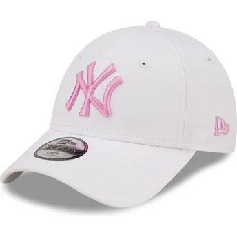 Casquette courbée blanche ajustable avec logo rose pour enfant 9FORTY League Essential New York Yankees MLB New Era