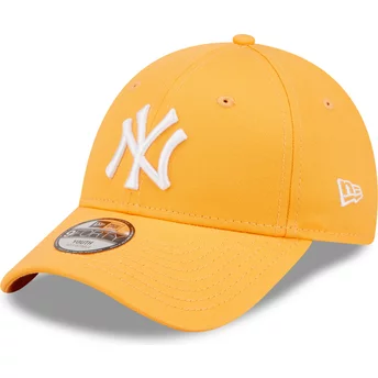 Casquette courbée orange ajustable pour enfant 9FORTY League Essential New York Yankees MLB New Era