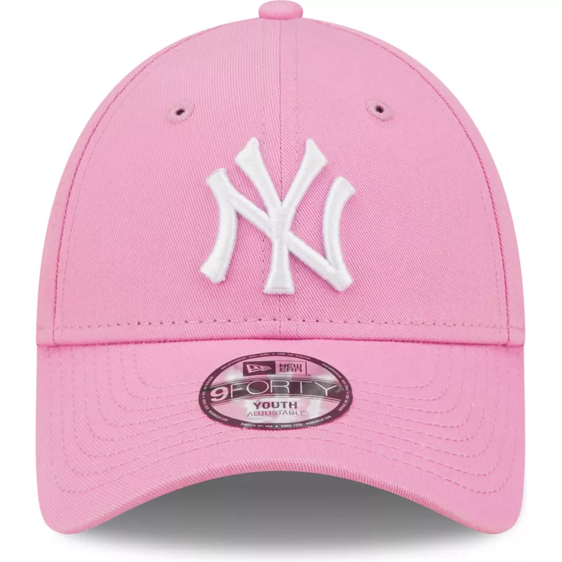 casquette-courbee-rose-ajustable-pour-enfant-9forty-league-essential-new-york-yankees-mlb-new-era