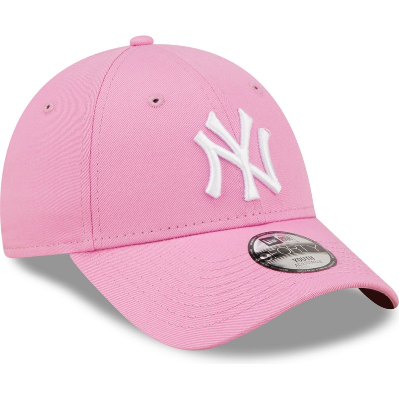 casquette-courbee-rose-ajustable-pour-enfant-9forty-league-essential-new-york-yankees-mlb-new-era