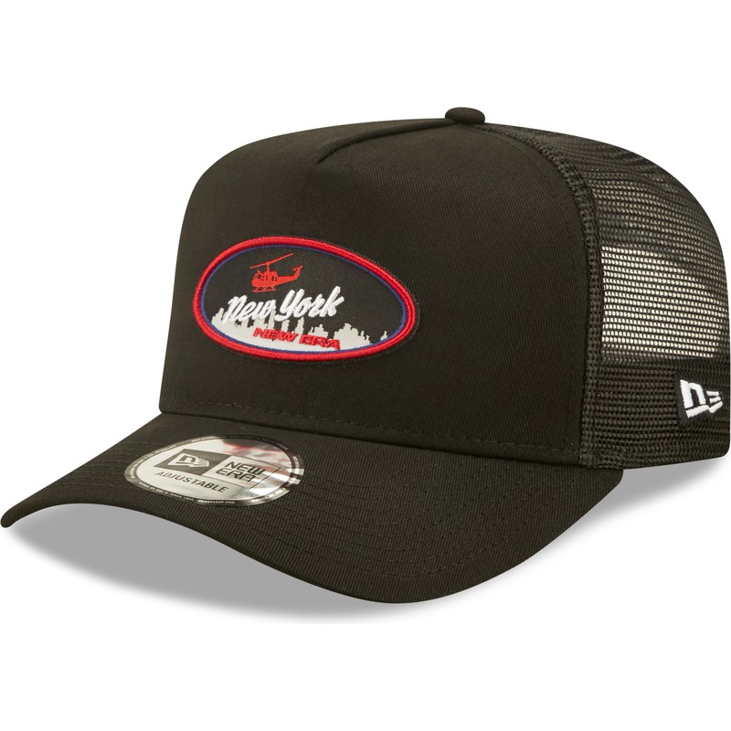 casquette-trucker-noire-new-york-a-frame-oval-state-new-era