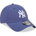 casquette-courbee-bleue-ajustable-9forty-linen-new-york-yankees-mlb-new-era