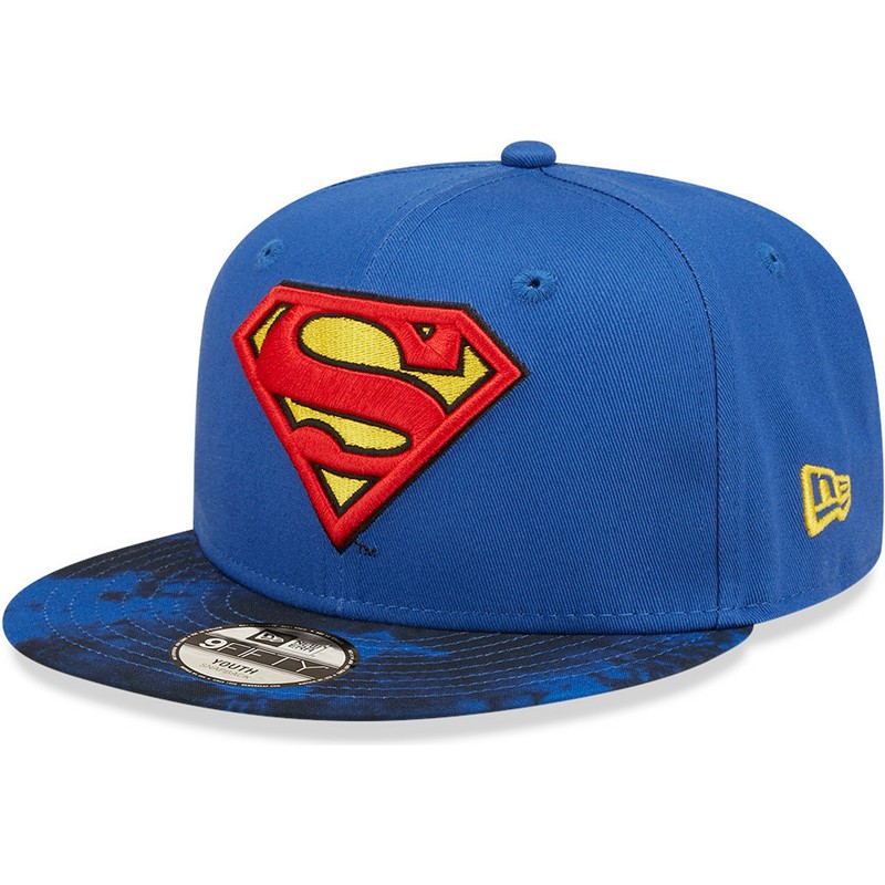 casquette-plate-bleue-snapback-pour-enfant-9fifty-superman-dc-comics-new-era