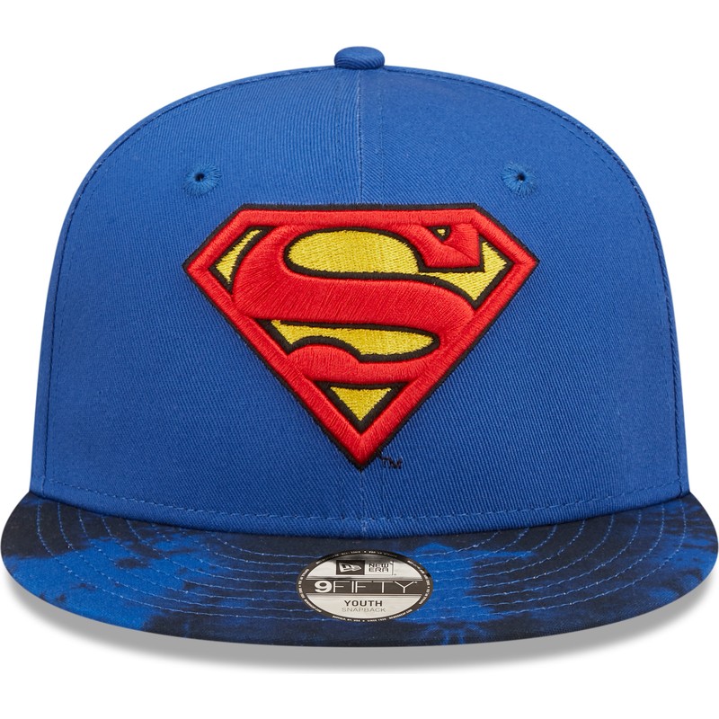 casquette-plate-bleue-snapback-pour-enfant-9fifty-superman-dc-comics-new-era