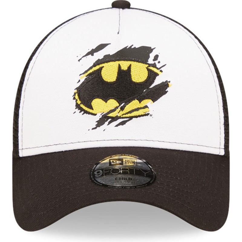 casquette-trucker-noire-et-blanche-pour-enfant-a-frame-batman-dc-comics-new-era