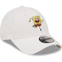 casquette-courbee-blanche-ajustable-9forty-bob-l-eponge-new-era