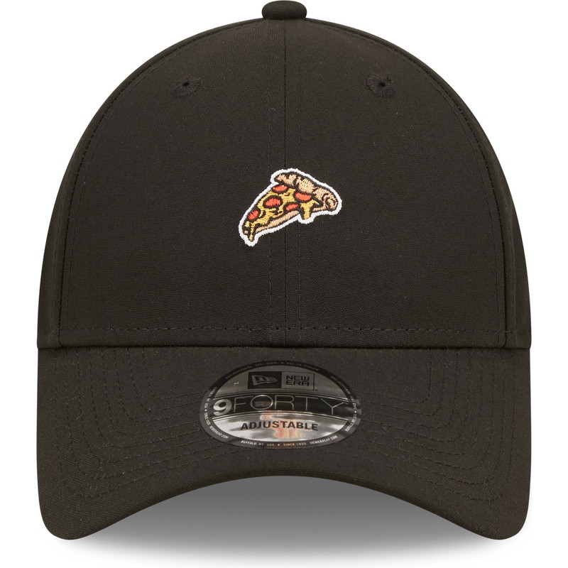 casquette-courbee-noire-ajustable-pizza-have-a-slice-9forty-food-icon-new-era