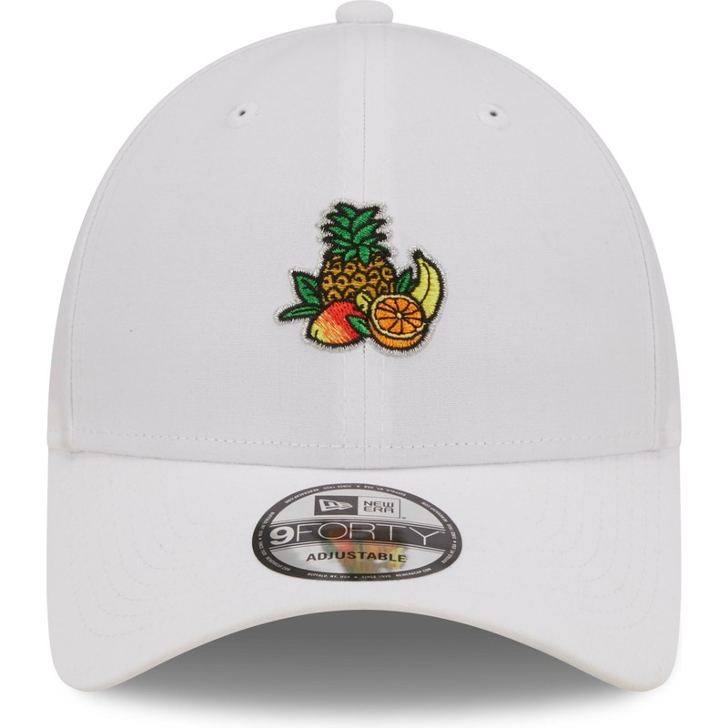 casquette-courbee-blanche-ajustable-juice-tropical-fruits-9forty-food-icon-new-era