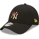 casquette-courbee-noire-ajustable-avec-logo-orange-9forty-gradient-infill-new-york-yankees-mlb-new-era