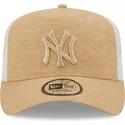 casquette-trucker-marron-ajustable-avec-logo-marron-a-frame-pull-essential-new-york-yankees-mlb-new-era