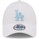 casquette-courbee-blanche-ajustable-avec-logo-bleu-9forty-league-essential-los-angeles-dodgers-mlb-new-era