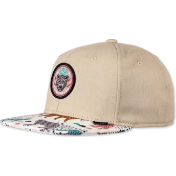 Casquette plate beige snapback Gepard Linen Rev Djinns