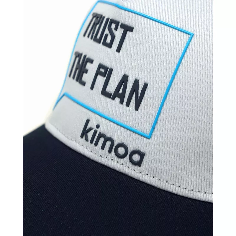 casquette-courbee-blanche-et-bleue-marine-ajustable-trust-the-plan-kimoa