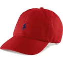 casquette-courbee-rouge-ajustable-avec-logo-bleu-cotton-chino-classic-sport-polo-ralph-lauren