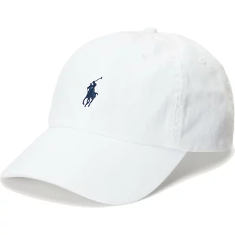 Casquette courbée blanche ajustable avec logo bleu Cotton Chino Classic Sport Polo Ralph Lauren