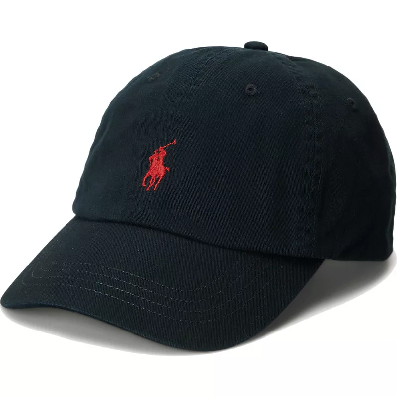 casquette-courbee-noire-ajustable-avec-logo-rouge-cotton-chino-classic-sport-polo-ralph-lauren