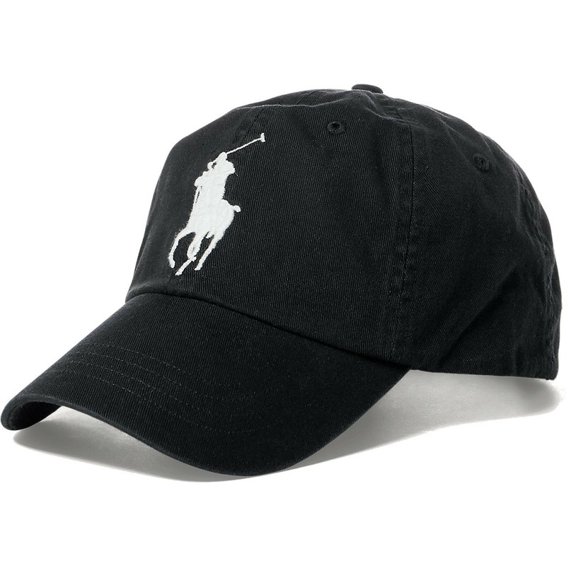 casquette-courbee-noire-ajustable-avec-logo-blanc-big-pony-chino-classic-sport-polo-ralph-lauren