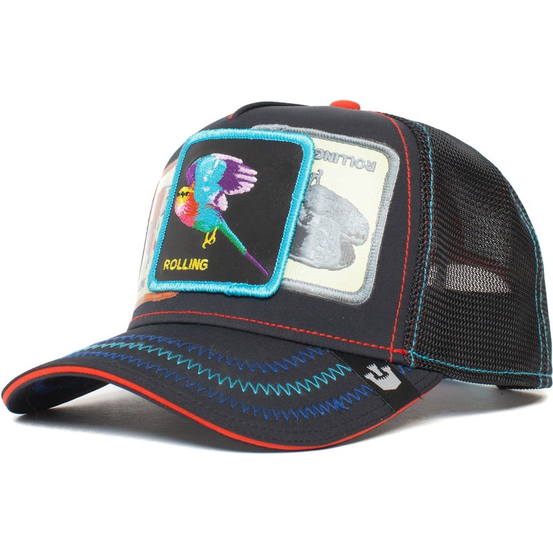 casquette-trucker-noire-oiseau-rolling-rrolling-this-is-the-drip-the-farm-goorin-bros