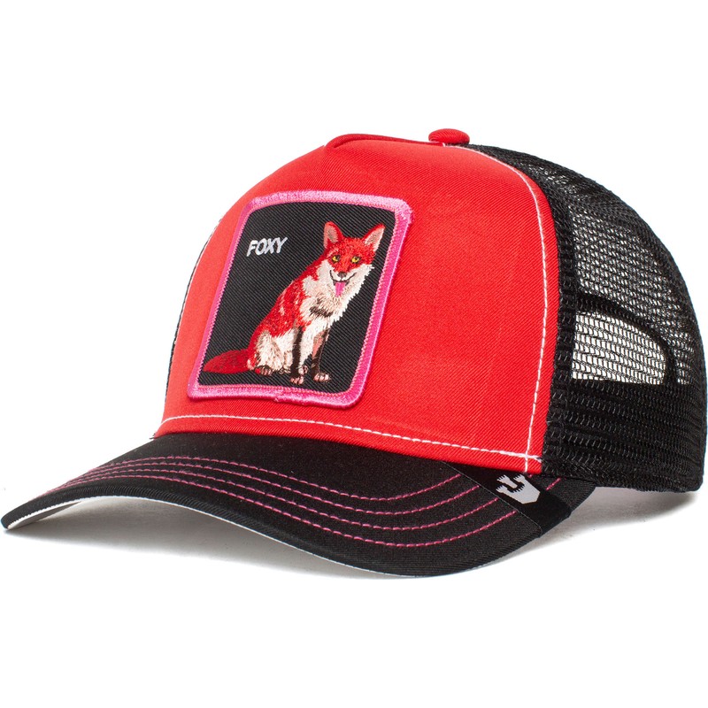 casquette-trucker-rouge-et-noire-renard-foxy-fox-trip-the-farm-goorin-bros