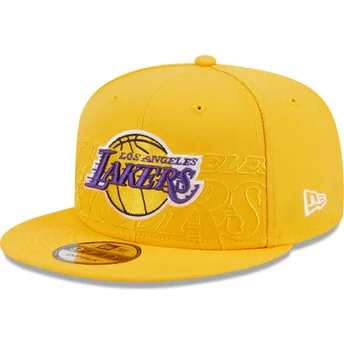 Casquette plate jaune snapback 9FIFTY Draft Edition 2023 Los Angeles Lakers NBA New Era