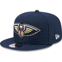 casquette-plate-bleue-marine-snapback-9fifty-draft-edition-2023-new-orleans-pelicans-nba-new-era